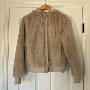 Athleta Tan-colored Furry Jacket, Size Small